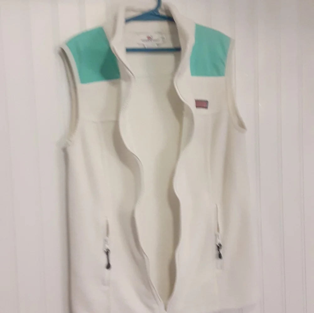 Vineyard Vines XXS fleece vest white and aqua - Picture 5 of 13